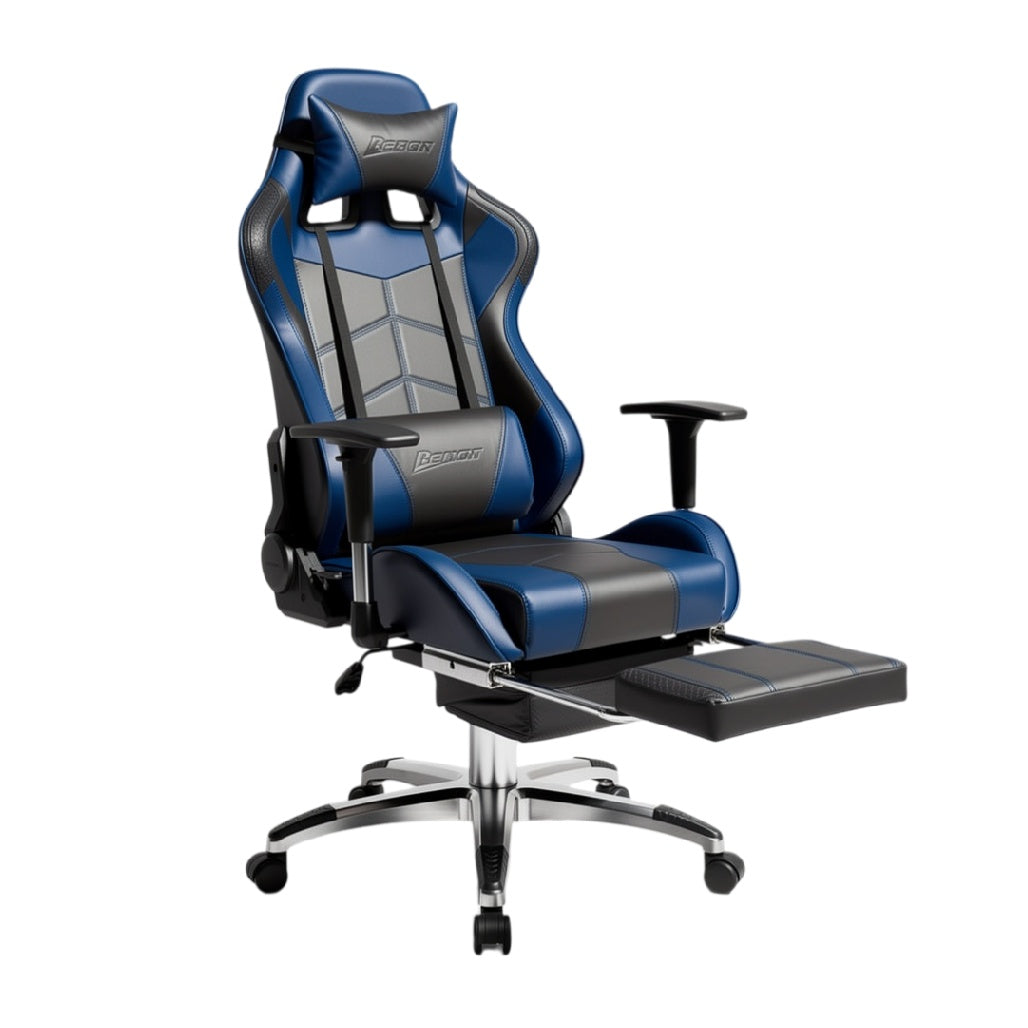 **Chaise de Gaming Ergonomique avec Repose-Pieds Rétractable en Similicuir**