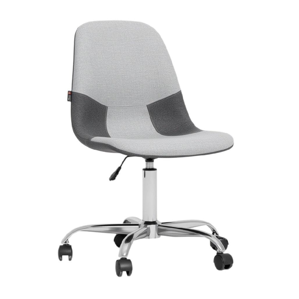 **Chaise de bureau ergonomique à roulettes en tissu gris**