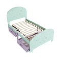 **Lit enfant en bois avec tiroirs de rangement, design étoilé et coloris pastel**