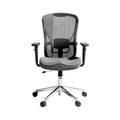 **Chaise de bureau ergonomique en maille grise avec accoudoirs et roulettes**